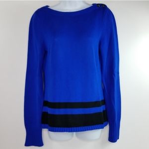 Lauren Ralph Lauren Cobalt Blue Boat Neck Sweater Size Medium